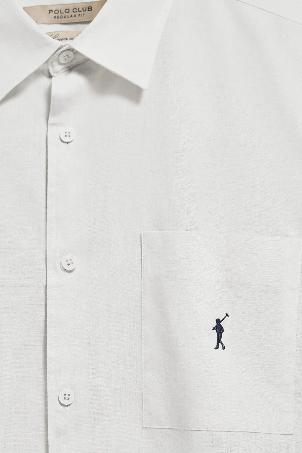 White short-sleeve shirt in linen and cotton with Rigby Go embroidery - Image 6
