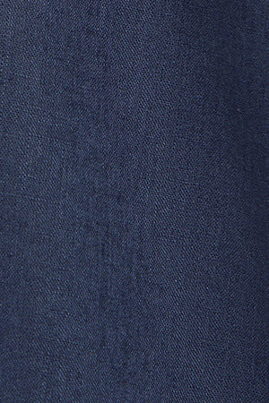 Navy-blue polo-style shirt in linen and cotton with Rigby Go embroidery - Image 9
