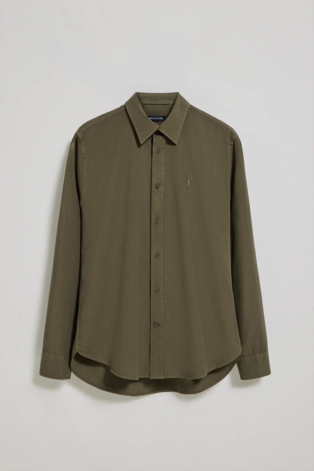 Dark-green garment-dye poplin shirt with Rigby Go embroidery - Image 5