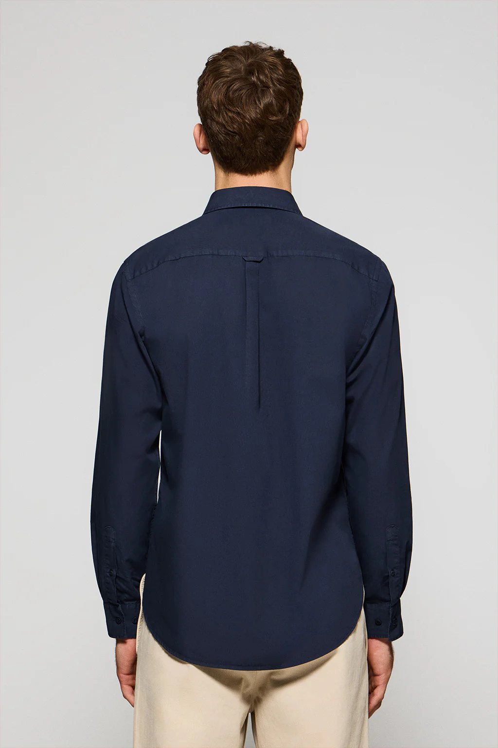 Navy-blue garment-dye poplin shirt with Rigby Go embroidery - Image 2