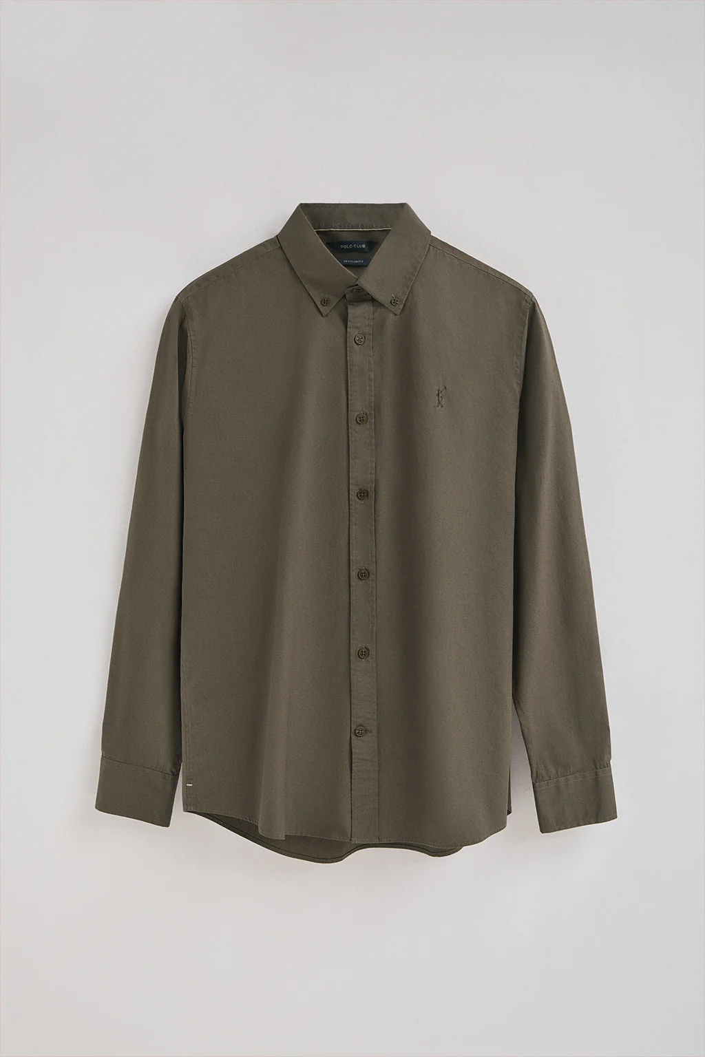 Army-green poplin shirt with regular fit and Rigby Go logo - Image 7