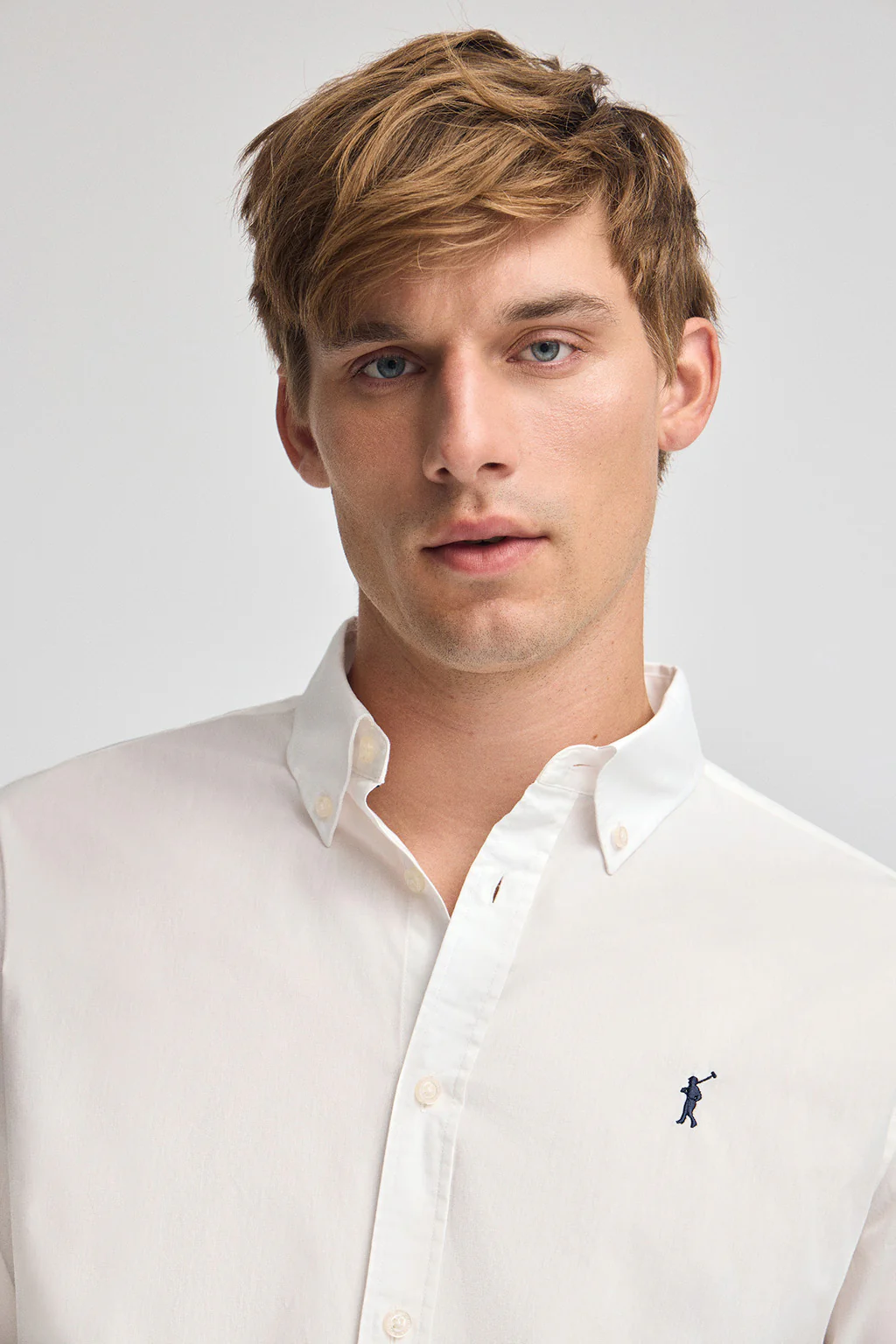 Nude poplin shirt with regular fit and Rigby Go logo - Image 2