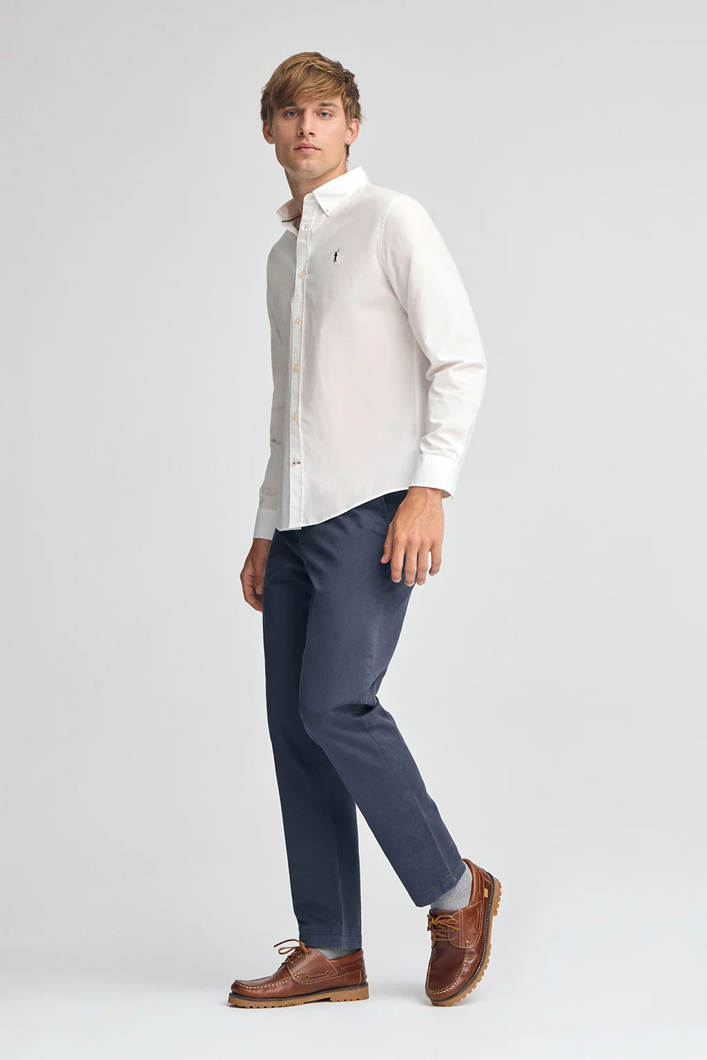 Nude poplin shirt with regular fit and Rigby Go logo - Image 3