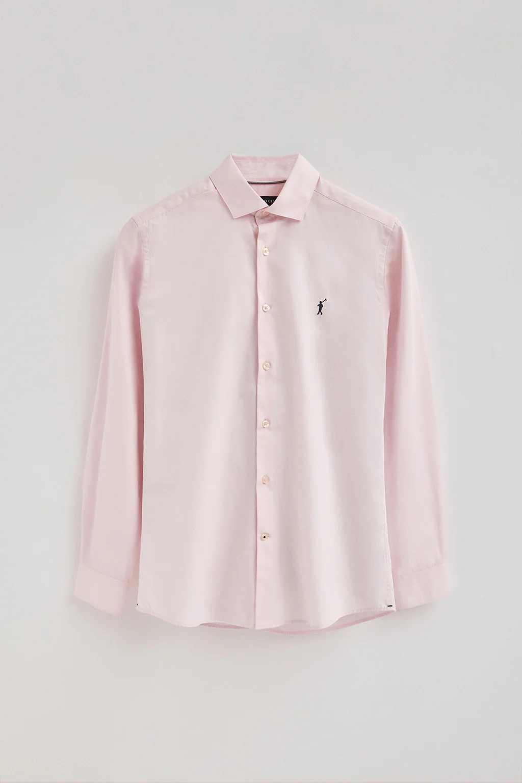 Pink poplin shirt with slim fit and Rigby Go logo - Image 7