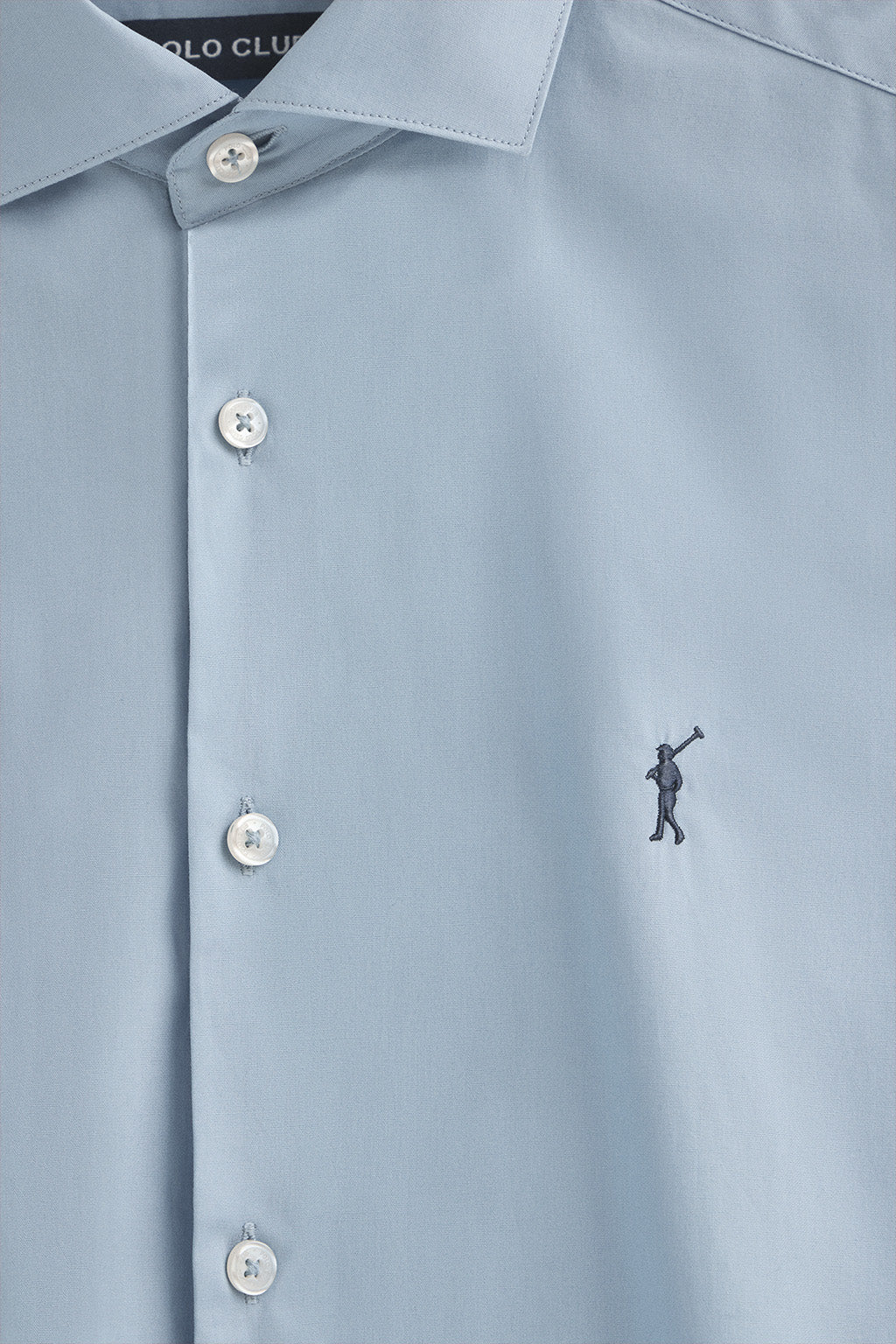Sky-blue poplin shirt with slim fit and Rigby Go logo - Image 6