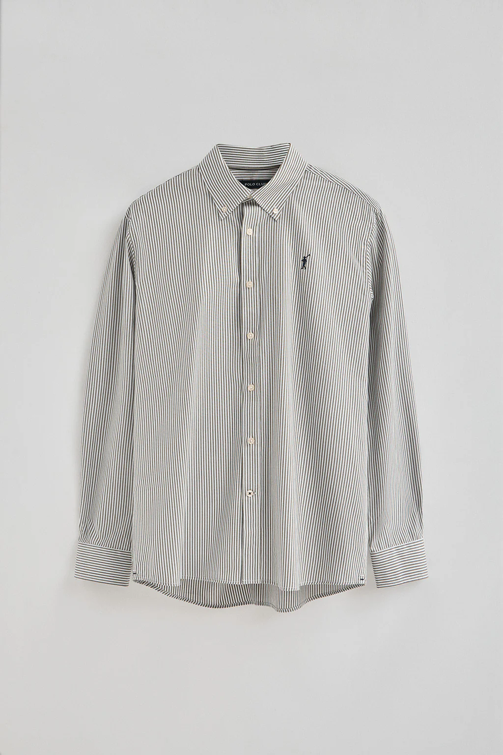 Army-green striped shirt with regular fit and Rigby Go logo - Image 7