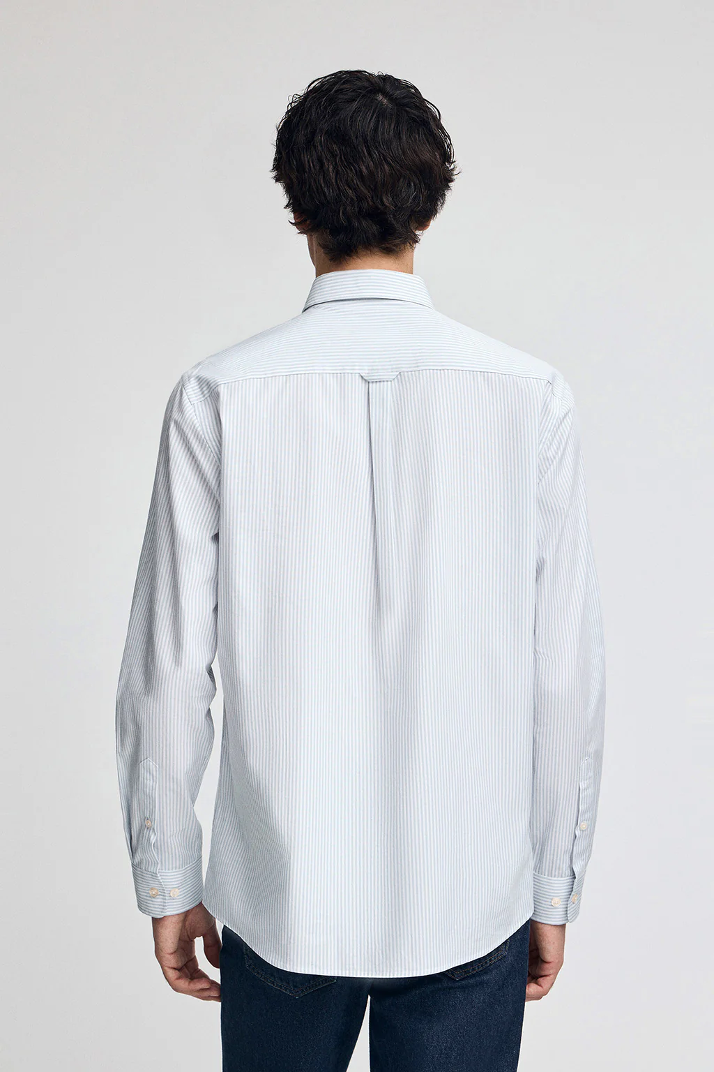 Light-blue striped shirt with regular fit and Rigby Go logo - Image 4