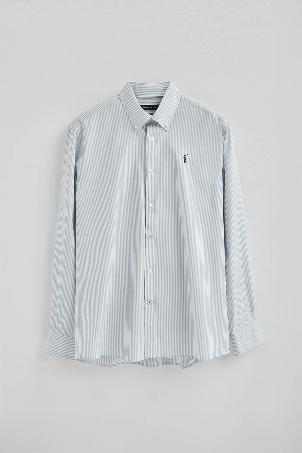 Light-blue striped shirt with regular fit and Rigby Go logo - Image 5