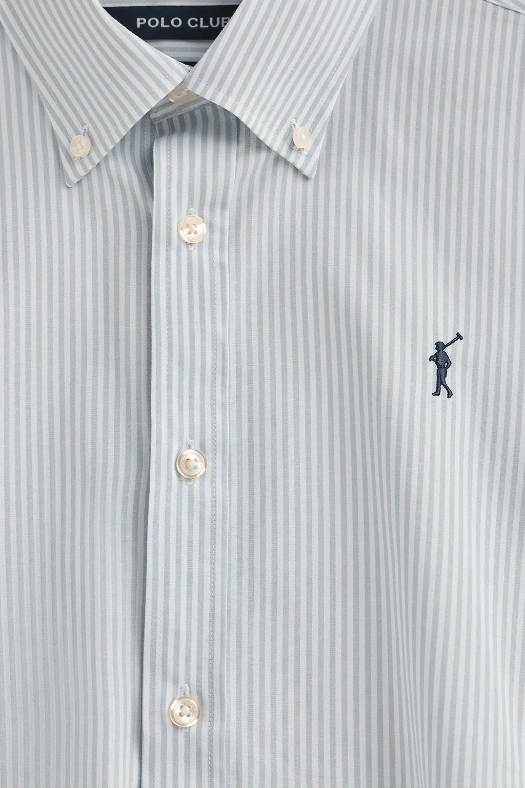 Light-blue striped shirt with regular fit and Rigby Go logo - Image 6