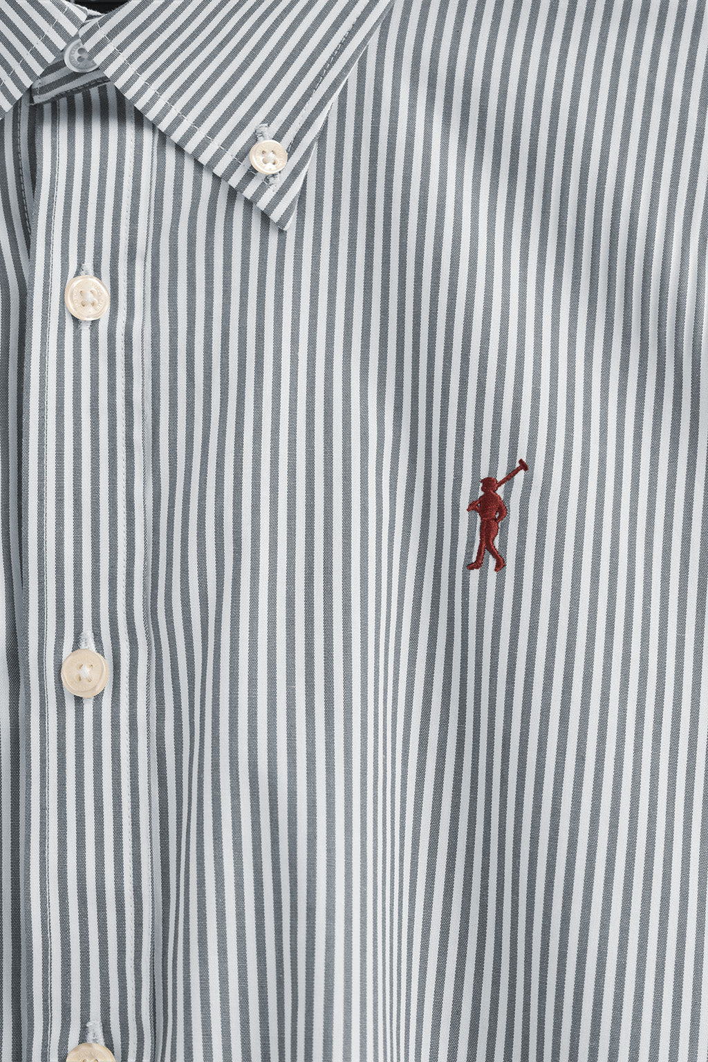 Navy-blue striped shirt with regular fit and Rigby Go logo - Image 6
