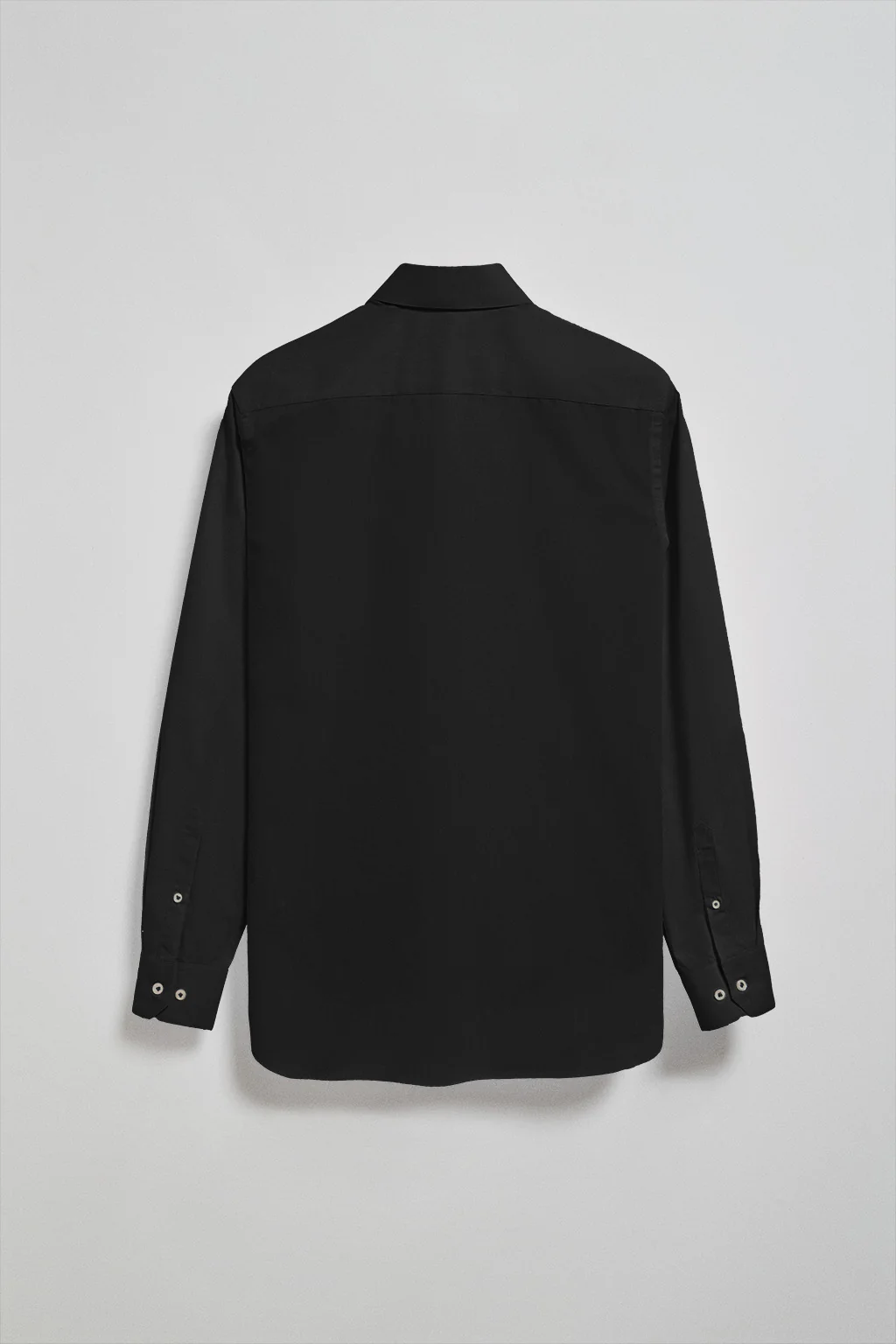 Black slim-fit poplin shirt with Rigby Go embroidered logo - Image 6