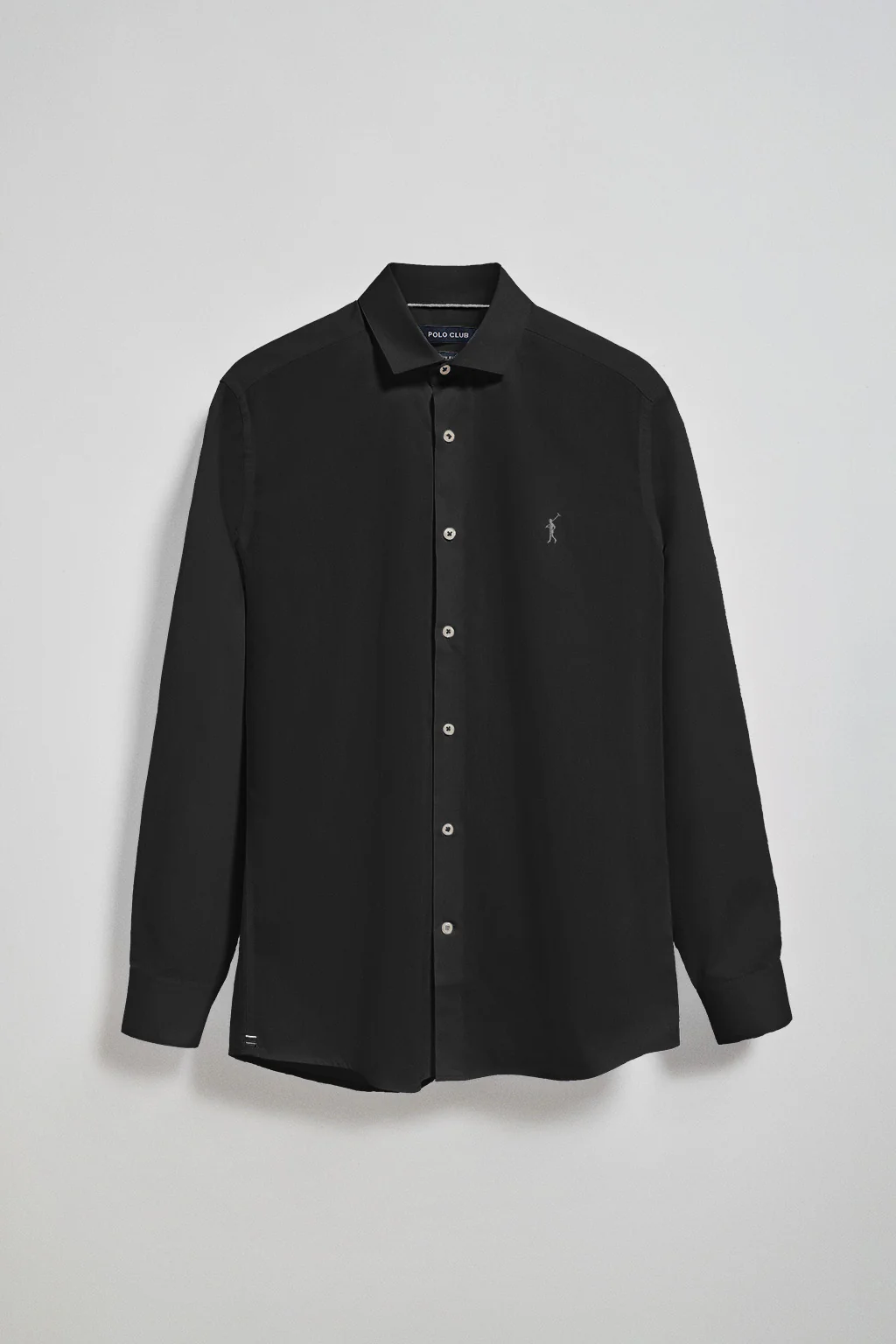 Black slim-fit poplin shirt with Rigby Go embroidered logo - Image 8