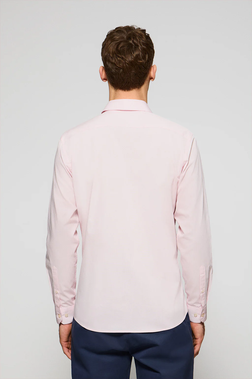 Pink slim-fit poplin shirt with Rigby Go embroidered logo - Image 2