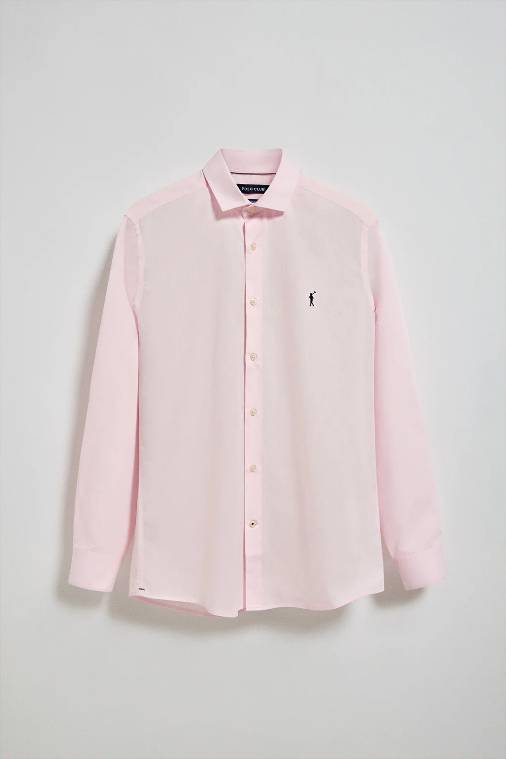 Pink slim-fit poplin shirt with Rigby Go embroidered logo - Image 5