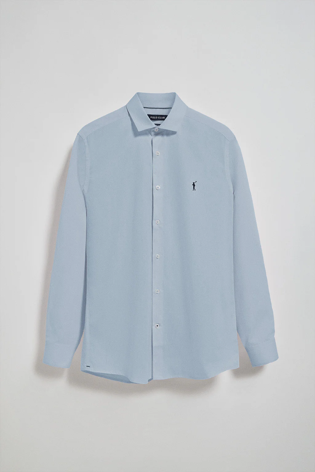 Sky-blue slim-fit poplin shirt with Rigby Go embroidered logo - Image 5