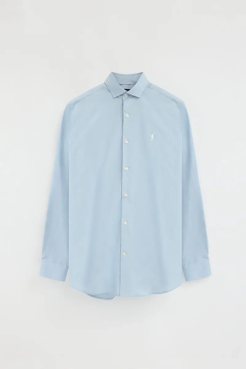 Light-blue shirt with slim fit and Rigby Go logo - Image 8