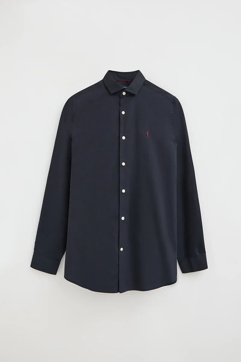 Navy-blue shirt with slim fit and Rigby Go logo - Image 10