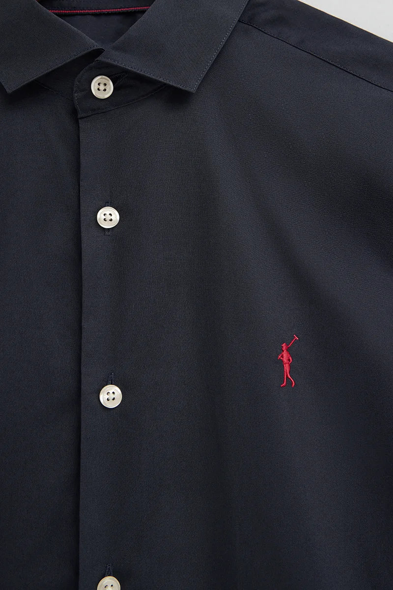 Navy-blue shirt with slim fit and Rigby Go logo - Image 8