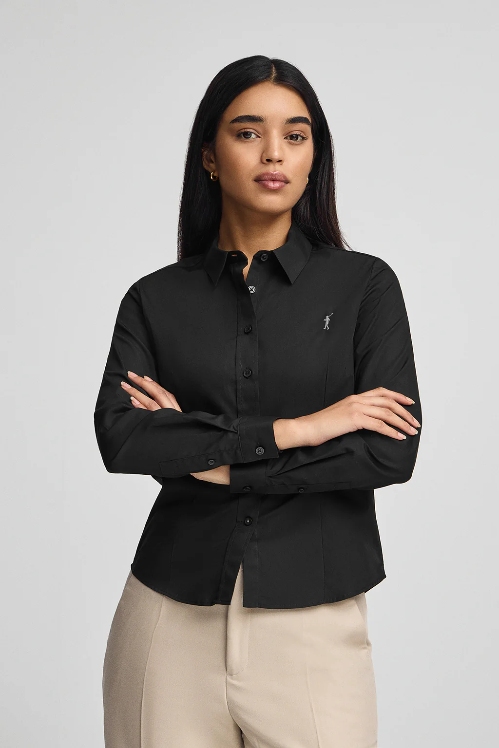 Black shirt with slim fit and Rigby Go logo - Image 2