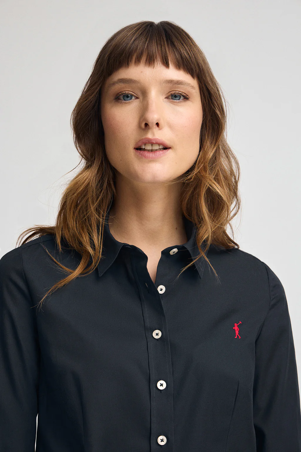 Navy-blue shirt with slim fit and Rigby Go logo - Image 2