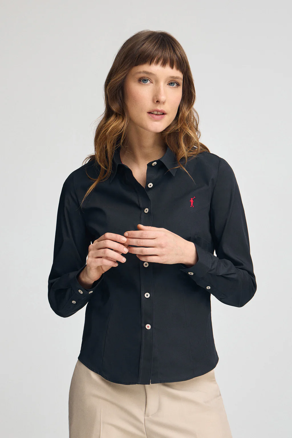 Navy-blue shirt with slim fit and Rigby Go logo - Image 3