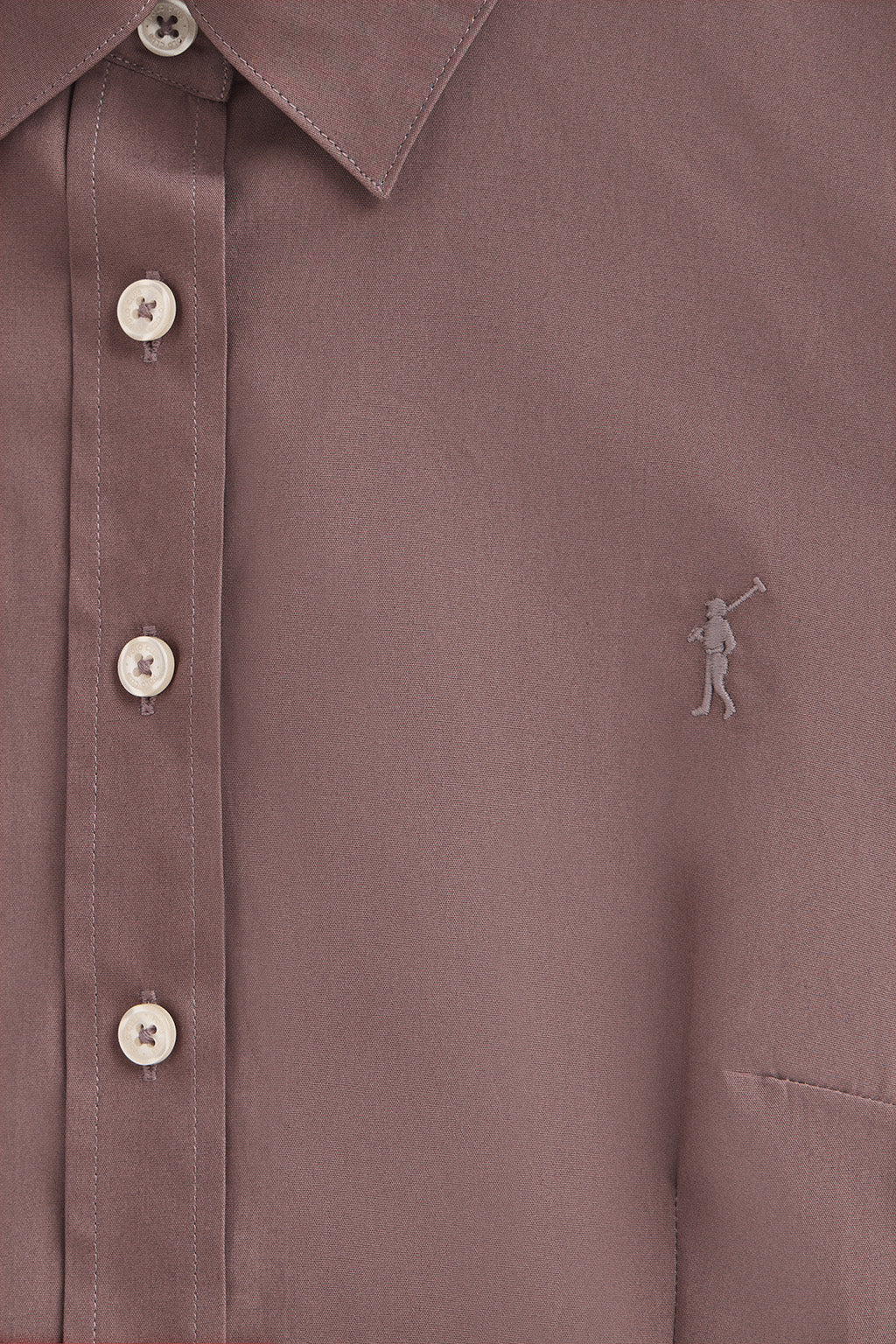 Taupe-pink shirt with slim fit and Rigby Go logo - Image 6