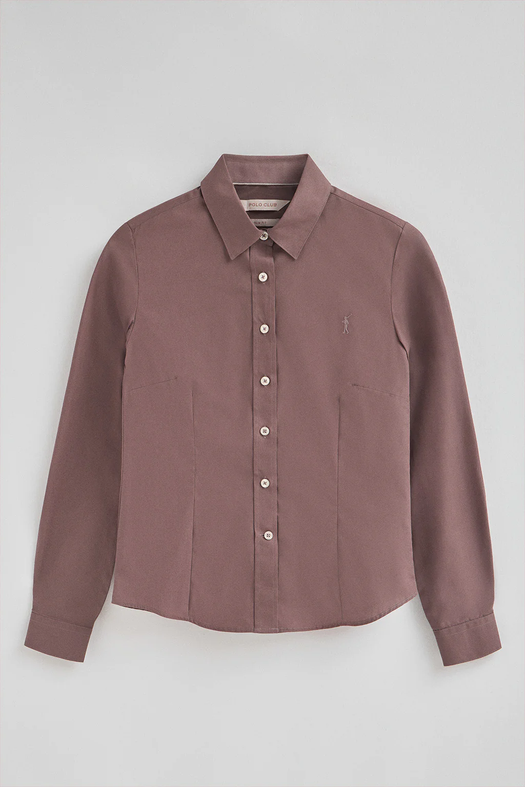 Taupe-pink shirt with slim fit and Rigby Go logo - Image 7