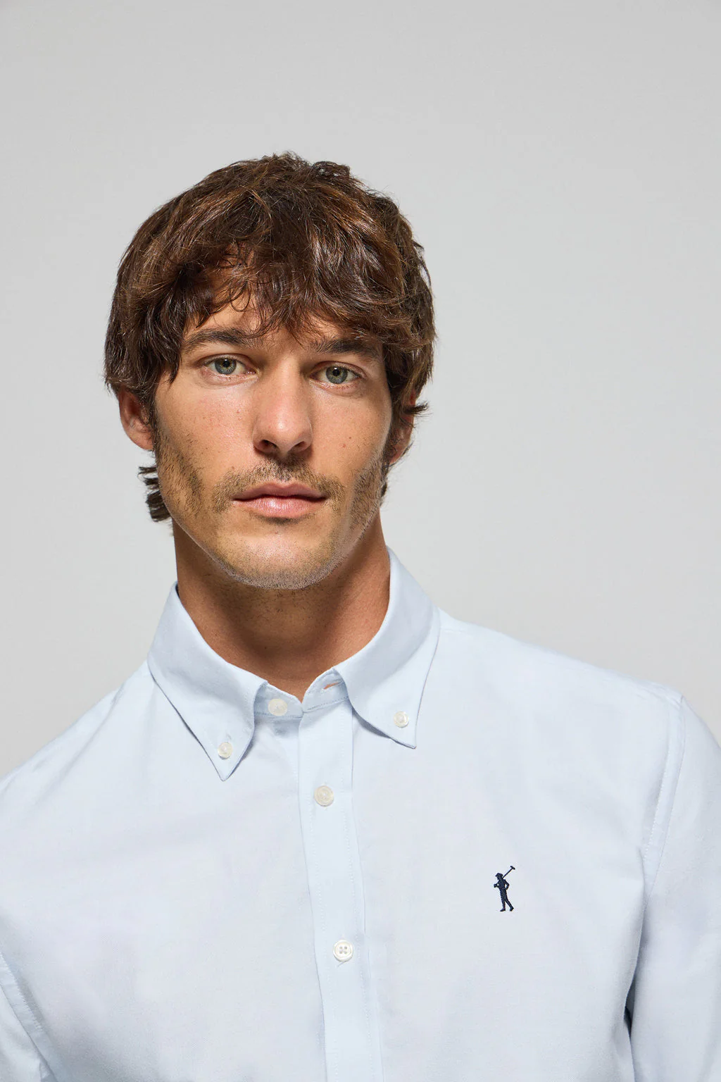 Sky-blue Oxford shirt with Rigby Go embroidered logo - Image 2