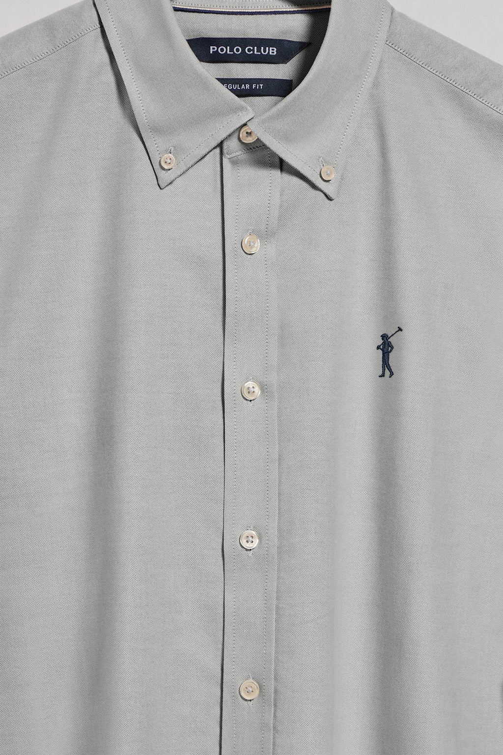 Greyish-green Oxford shirt with Rigby Go embroidered logo - Image 7