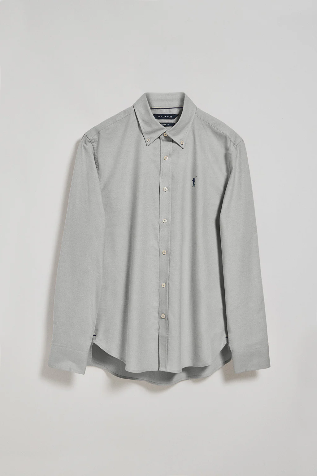 Greyish-green Oxford shirt with Rigby Go embroidered logo - Image 9