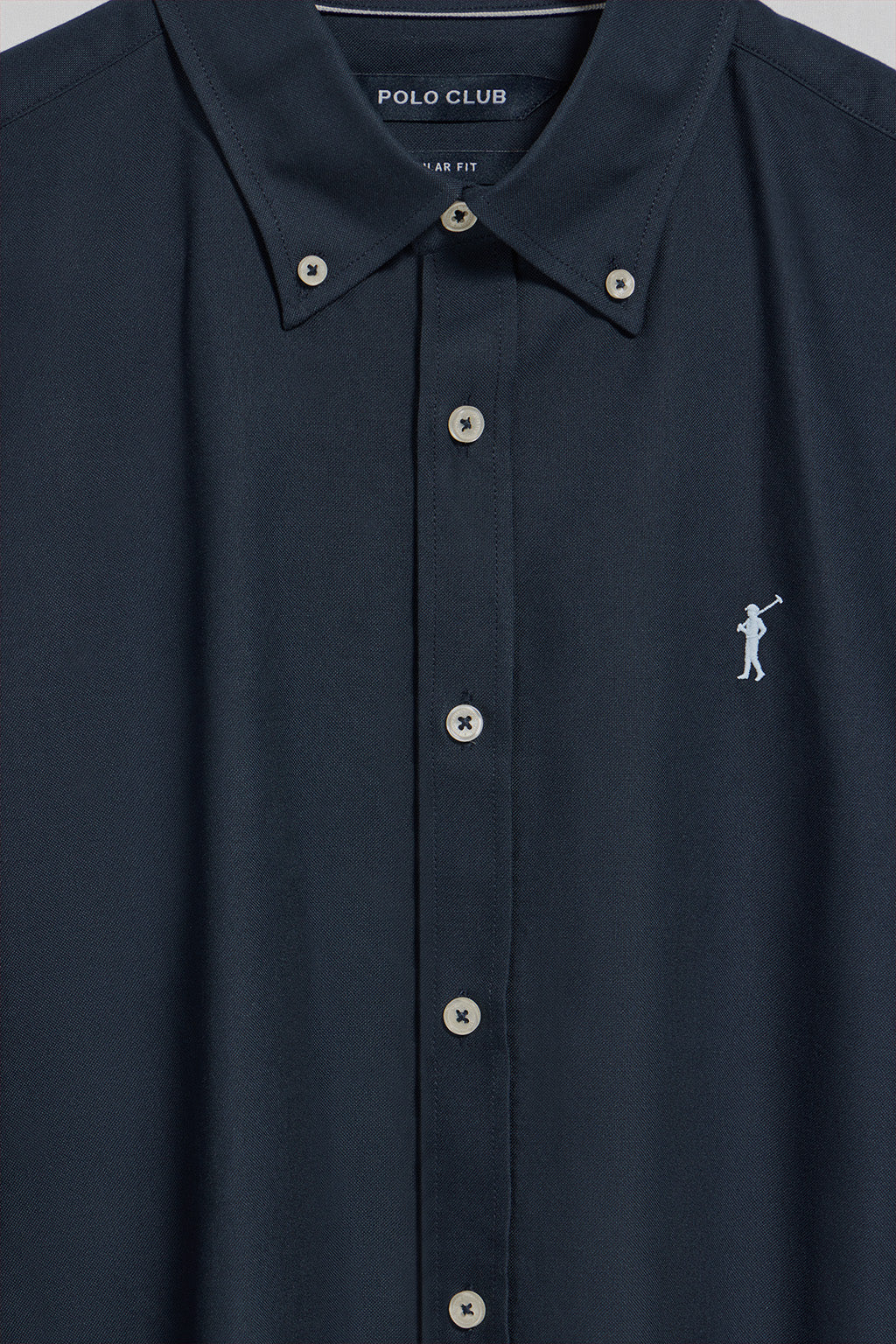 Navy-blue Oxford shirt with Rigby Go embroidered logo - Image 6