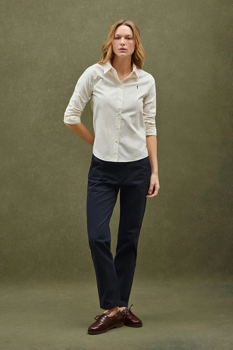 Cream regular-fit Oxford shirt with Rigby Go embroidery - Image 2