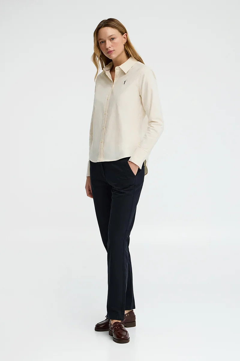 Cream regular-fit Oxford shirt with Rigby Go embroidery - Image 4
