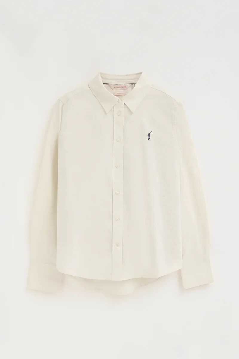 Cream regular-fit Oxford shirt with Rigby Go embroidery - Image 9