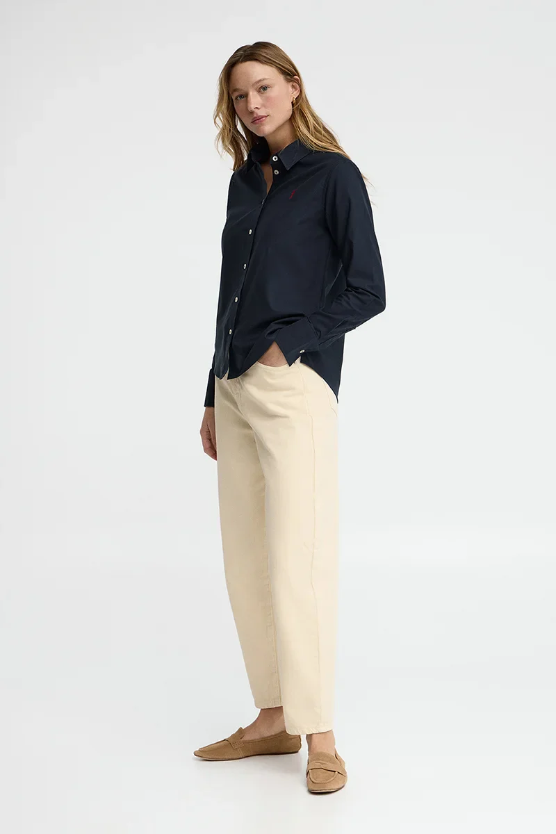 Navy-blue Oxford shirt with regular fit and Rigby Go embroidery - Image 4