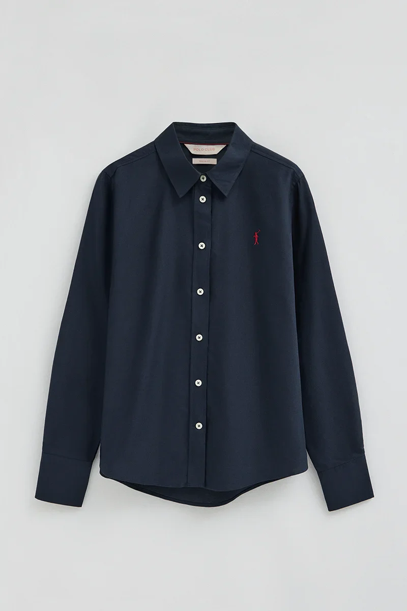 Navy-blue Oxford shirt with regular fit and Rigby Go embroidery - Image 9