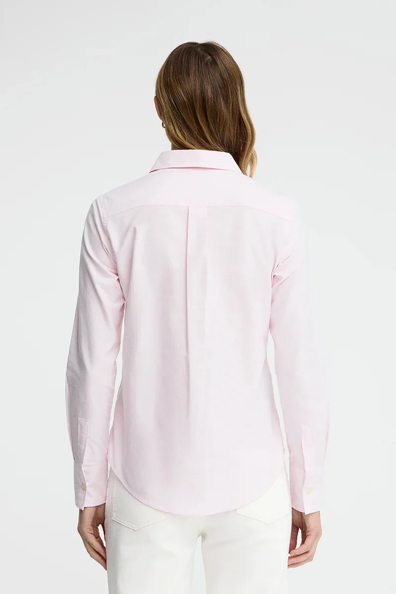 Pink regular-fit Oxford shirt with Rigby Go embroidery - Image 4