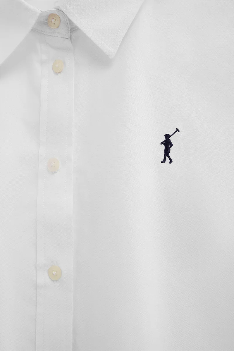 White regular-fit Oxford shirt with Rigby Go embroidery - Image 7