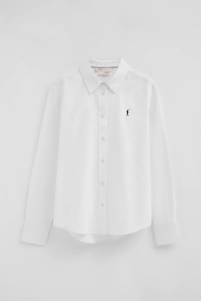 White regular-fit Oxford shirt with Rigby Go embroidery - Image 9