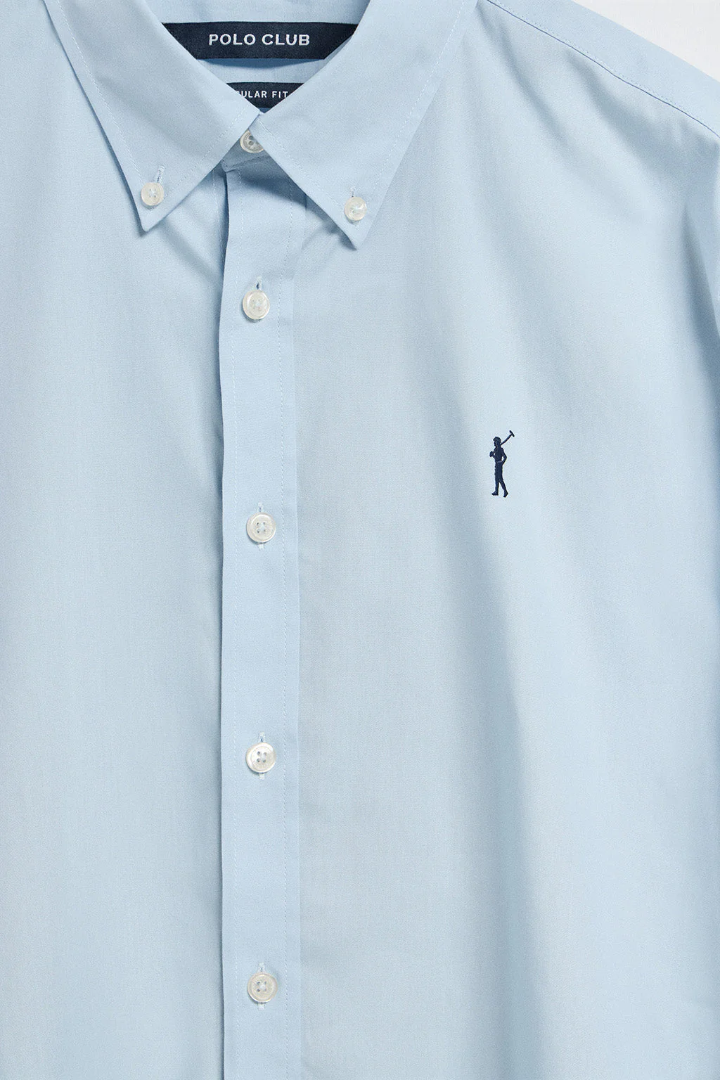 Sky-blue poplin shirt with Rigby Go embroidered logo - Image 6