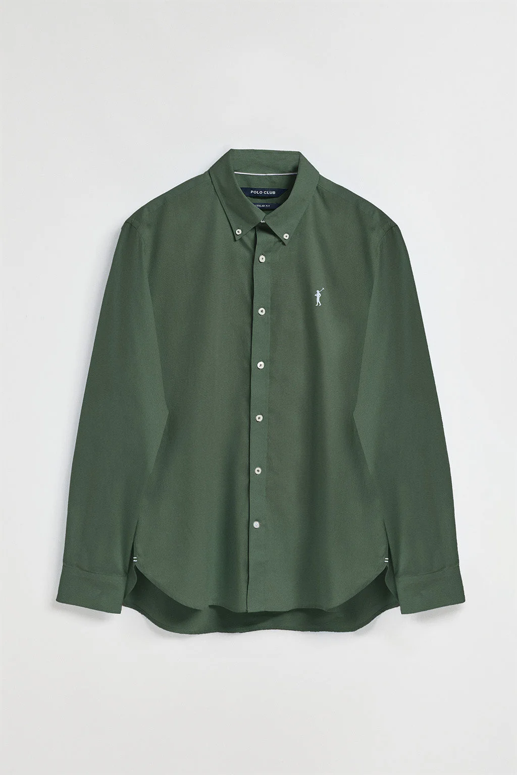 Green poplin shirt with Rigby Go embroidered logo - Image 9
