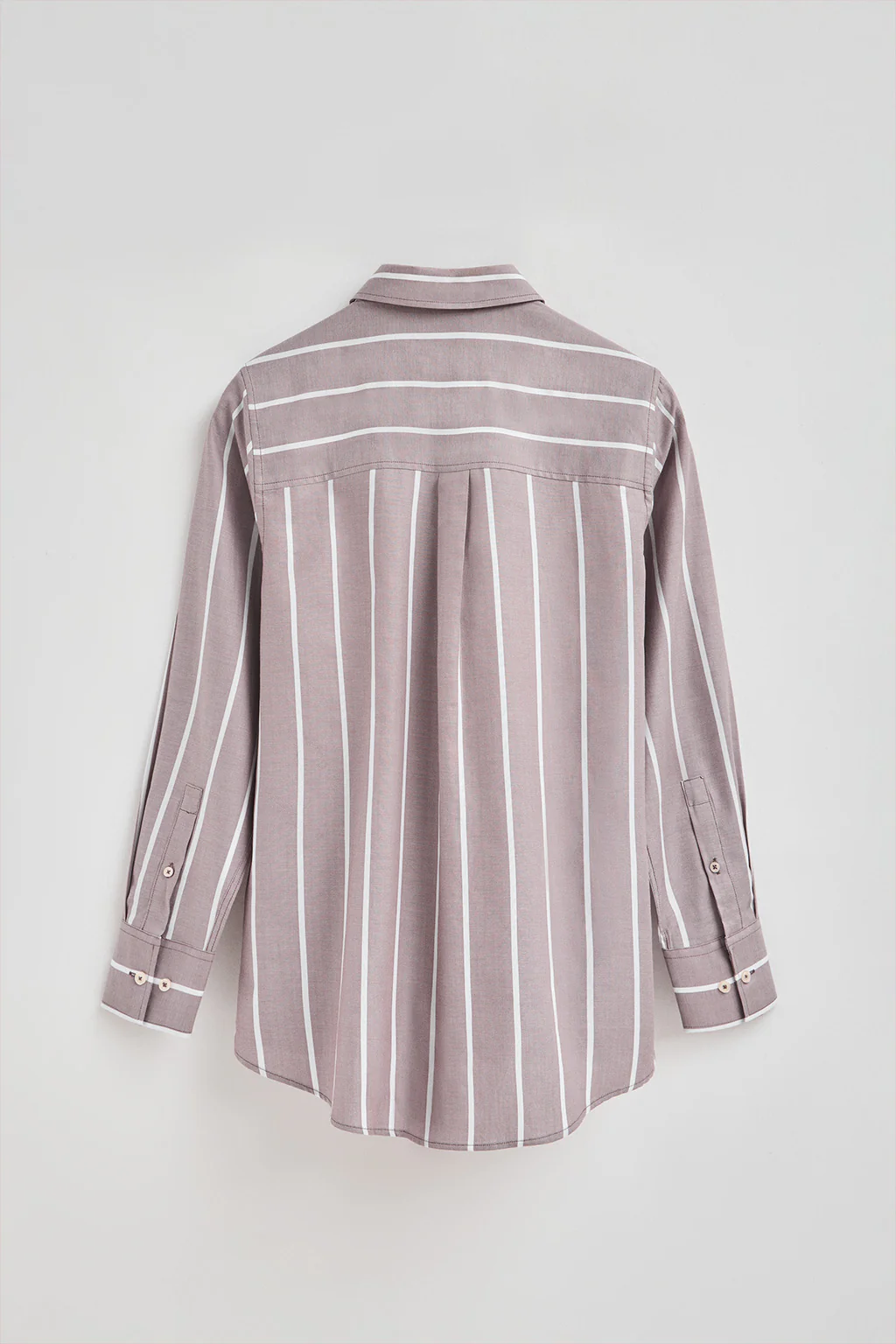 Taupe-pink striped shirt with relaxed fit and Rigby Go logo - Image 7