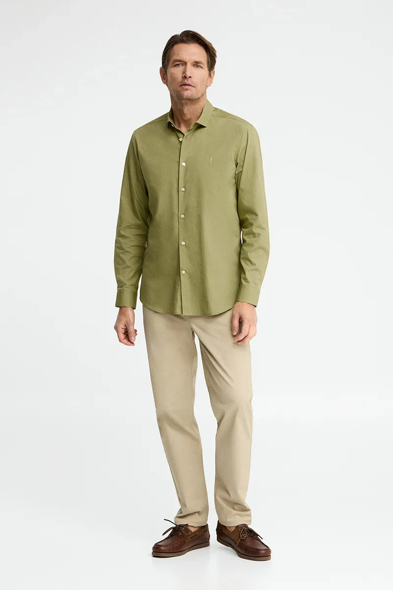 Leaf-green shirt with slim fit and Rigby Go logo - Image 3