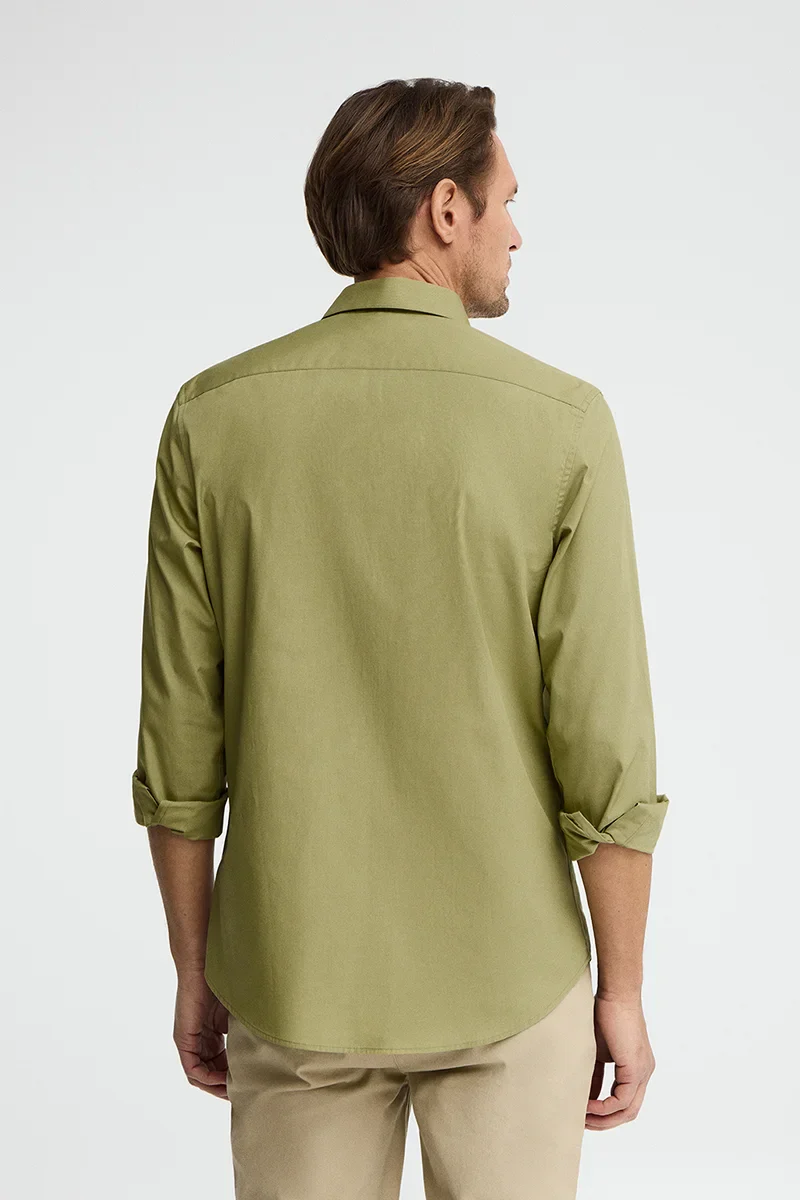 Leaf-green shirt with slim fit and Rigby Go logo - Image 4