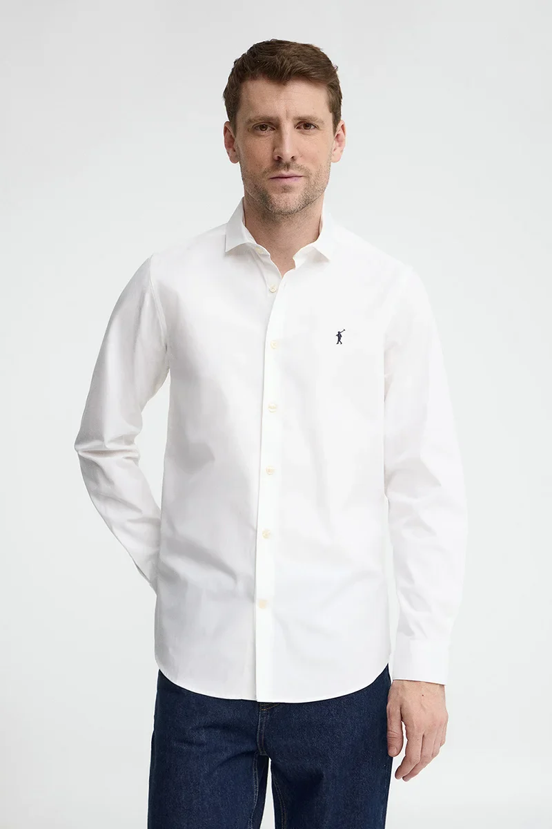 White shirt with slim fit and Rigby Go logo