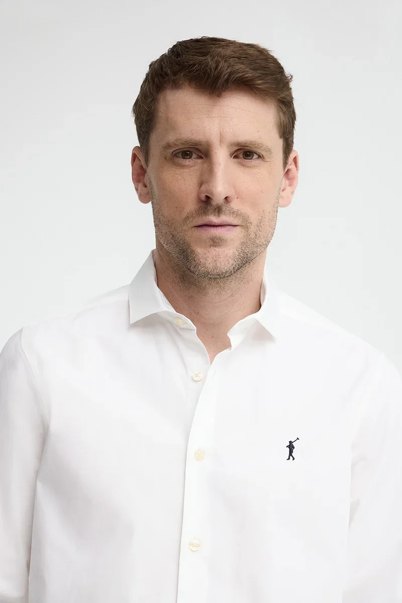 White shirt with slim fit and Rigby Go logo - Image 3