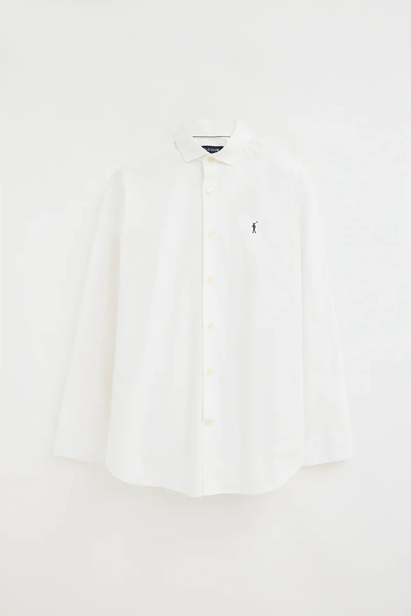 White shirt with slim fit and Rigby Go logo - Image 9
