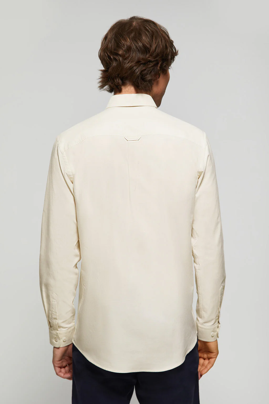 Beige Oxford shirt with Rigby Go logo - Image 4