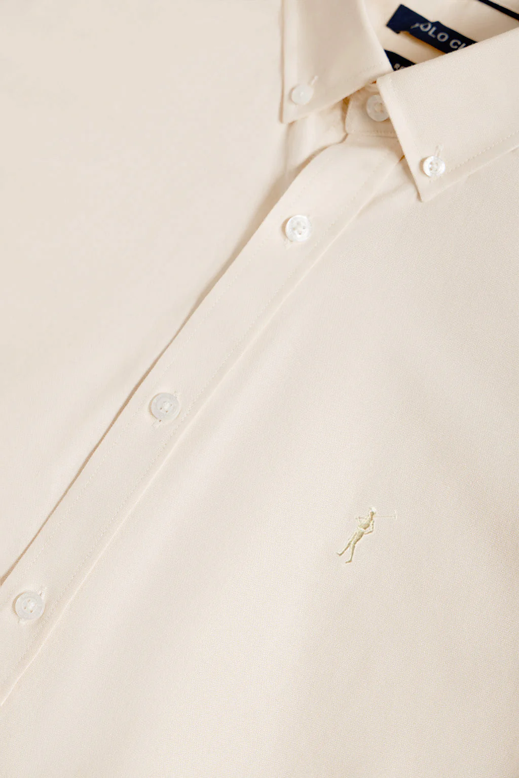 Beige Oxford shirt with Rigby Go logo - Image 6