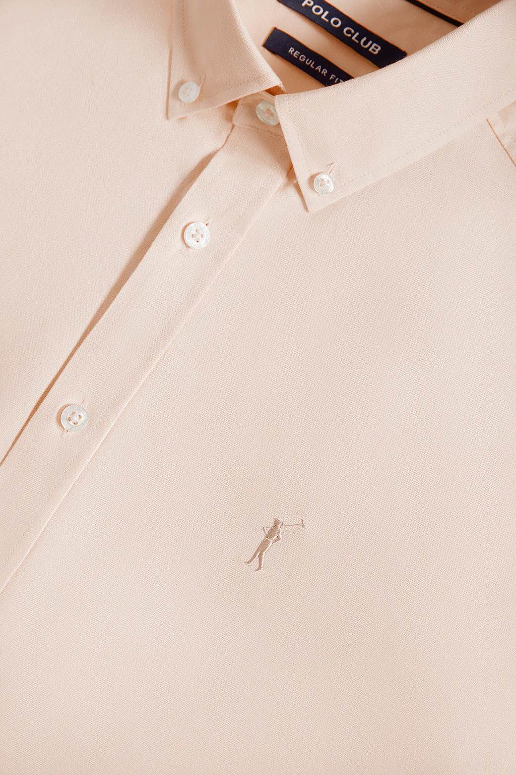 Peach Oxford shirt with Rigby Go logo - Image 7